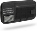 Heavy Duty Molle Car Sun Visor Organizer - Tactical Car Accessories with Zipper Visor Storage Pouch,Glasses Clip and Card Sleeve Pocket, Multi-Pocket Visor Organizer Storage Pouch for Cars SUVs Trucks