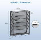OUTWOLF Hanging Wall File Organizer with Hooks, 6 Tier Vertical Wall Mount File Holder, Paper Document Mail Organizer for Off