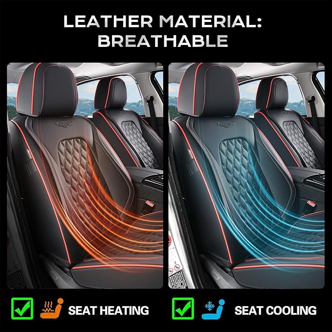 Coverado Front Seat Covers, Wear-Resistant Stain-Proof Cushions, Universal Fit for Most Vehicles, Waterproof Car Seat Protect