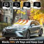 INSAUTO Windshield Sun Shades Custom Fit for Toyota Camry 2007-2017- Sunshade for Front Window Cover - Double Layer Heat Shield Sun Visor Cool Car Accessory