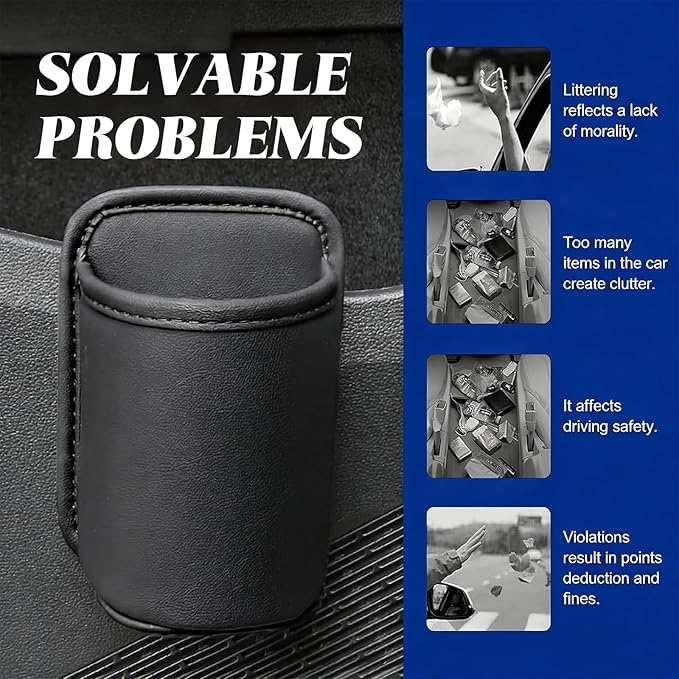 2PCS Large Car Door Cup Holder, Multifunctional Storage Bag Trash Can, Clip On Backseat Pocket Beverage Holder, Waterproof