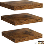 Fun Memories Floating Shelves for Wall, Rustic Wood Wall Mounted Shelves for Bathroom, Bedroom, Living Room and Kitchen, Stor