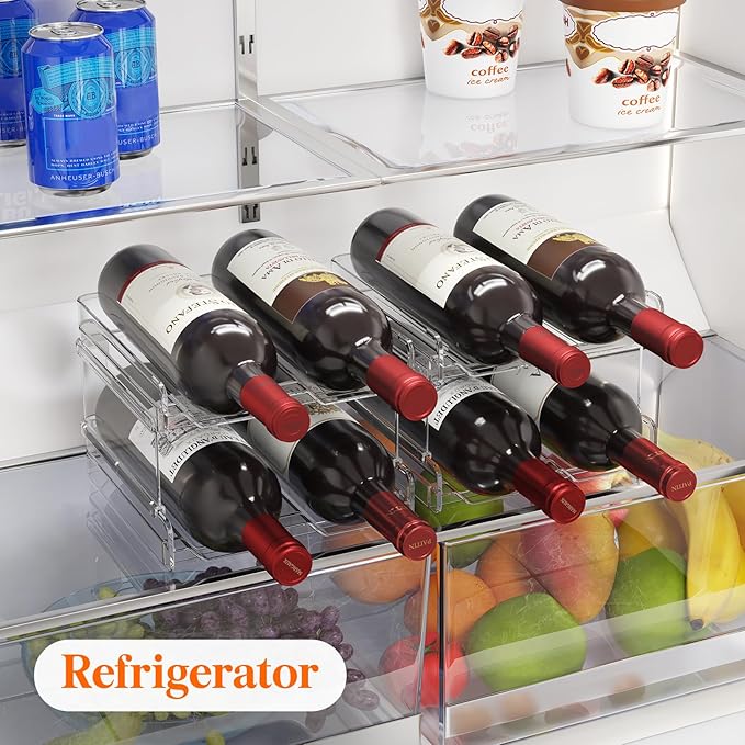 Lifewit 12 Pack Drawer Dividers Plastic 4" High, 11-17" Adjustable Drawer Organizers for Clothes, Plastic Stackable Wine Rack