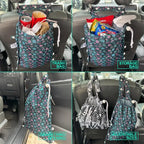 FLOCK THREE Leak-Proof Waterproof Car Trash Bag Foldable Multipurpose Trash bin Container Storage Cute Grocery Organizer Bag for Automotive Front or Back Seat in Cars SUVs and Trucks