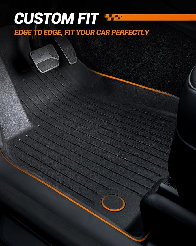SEALIGHT Tesla Model Y Floor Mats 5 Seat 2021-2024, All Weather Custom Fit Floor Liners, 1st & 2nd Row Full Coverage, 3D Scanning Design, Non-Slip TPE Material, Waterproof & Stain-Resistant