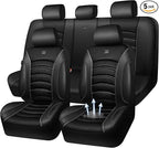 CAR PASS Comfortable 3D Foam Mesh Leather Car Seat Covers Full Sets, Air Cool Mesh Breathable Seat Covers for Car, Universal 