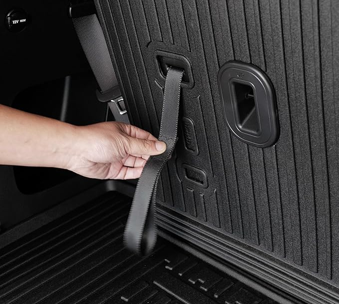 Cargo Mat with Backrest Mats for 2024 2025 2026 Hyundai Santa Fe Car Mat Accessories, All Weather TPE Protector Cargo Liner Trunk Mat(Cargo Mat with Backrest Mats)