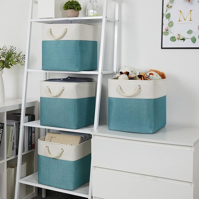 Temary Cubes Storage Baskets 12 Inch Cube Storage Bins for Shelf, Fabric Storage Cubes for Gift Empty Baskets for Home, Colla