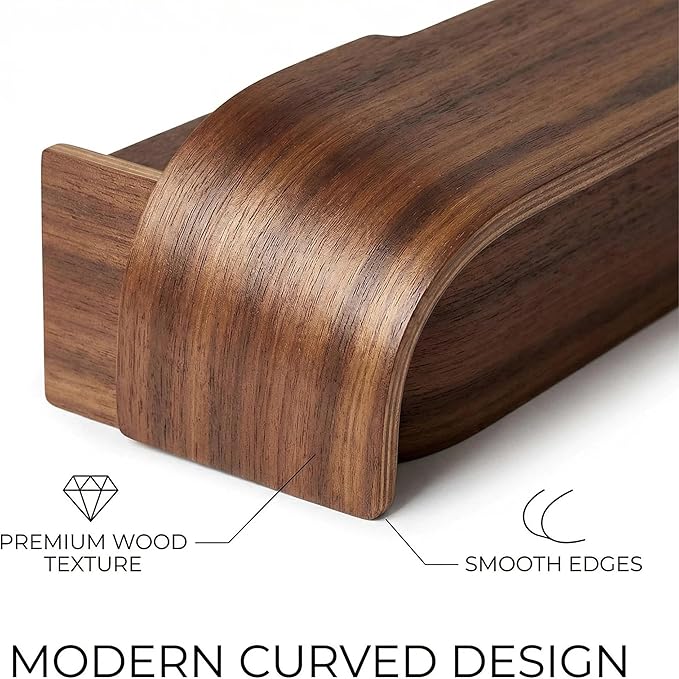 Wall Mount Key Holder with 5 Hidden Hooks Modern Key Hanger Rack Wood Entryway Hook Mail Organizer Tray Shelf Home Decor for 