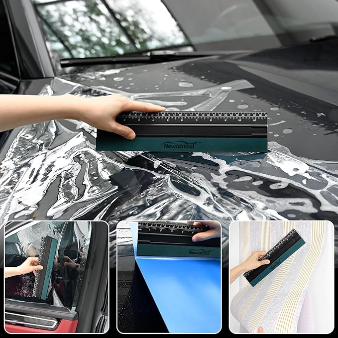 NEWISHTOOL 11.8" Felt Squeegee for Vinyl, 29.8cm Big Size Ruler Squeegee for Wallpaper Smoothing, Sign Making, Car Vinyl Wraps, Window Tint Film Application, Graphic Decals Squeegee Tool - Pack of 3