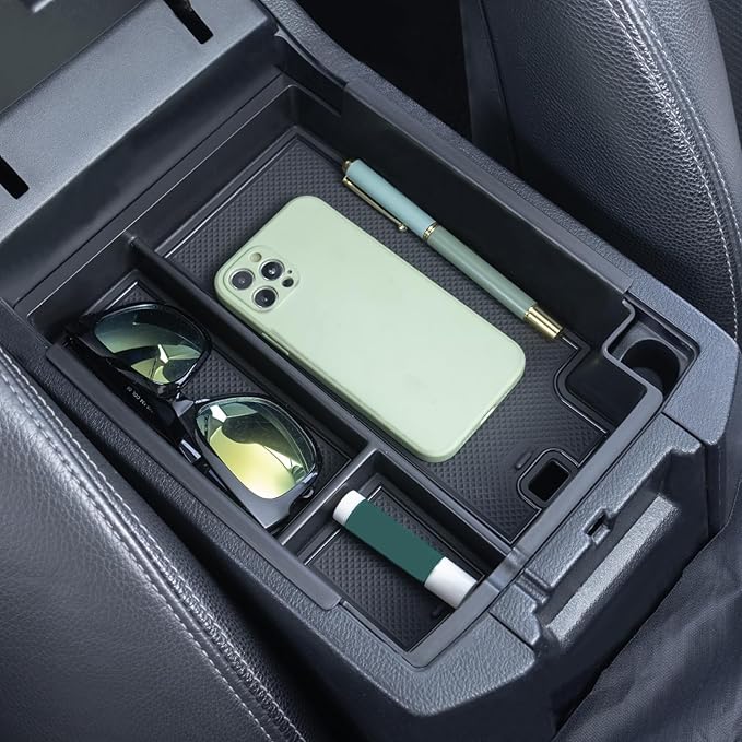 JKCOVER Center Console Full Organizer Tray Compatible with Toyota 4Runner 2010-2020 2021 2022 2023 2024 Accessories,Insert Armrest Box Secondary Storage ABS Black Materials