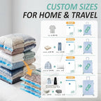 Cozy Essential Travel Vacuum Storage Bags with Rechargeable Cordless USB Pump, Space Saver Bags for Luggage, Suitcase, Carry-