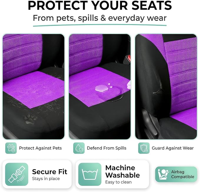 FH Group Automotive Car Seat Covers Front Set Premium 3D Air Mesh Front Seat Covers, Airbag Compatible Universal Fit Interior