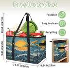 Reusable Grocery Bag, Foldable Large Shopping Tote Bag for Groceries Kitchen Picnic Car Trunk