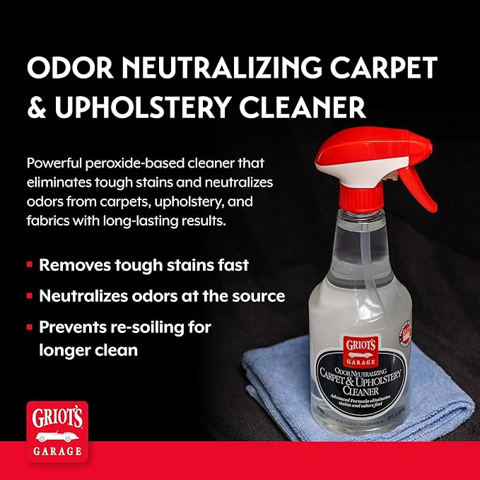 Griot's Garage Odor Neutralizing Carpet and Upholstery Cleaner for Car Floor Mats, Upholstery, Microfiber Seats, Household Fa