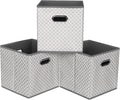 Fabric storage bins Cubes, Fabric Cube Organizer with Handle, Foldable Cube Bins for Cloth or Accessary Storage, 11x11x11, Se