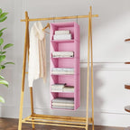 Hanging Closet Organizer, Easy Mount Foldable 5-Shelf Hanging Closet Wardrobe Storage Shelves, Clothes Handbag Shoes Accessor