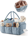Marscamd Quilted Baby Diaper Caddy with Detachable Dividers and Wipes Pocket, Lightweight Baby Caddy Organizer with Handles a