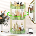 MOKANI 360 Rotating Makeup Organizer for Vanity, 3 Tier Adjustable Perfume Organizer for Dresser, Multi-Function Spinning Cos