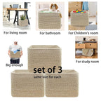COMFY-HOMI 3Pack Small Woven Cotton Rope Basket for Organizing, Gift Baskets for Handles, Empty Gift Baskets, Medium Rope Bas