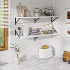Floating Shelves for Wall,40" Wall Mounted Shelves Set of 2,Long Wood Floating Shelves,Hanging Wide Display & Storage Shelf w
