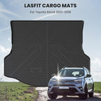 LASFIT Cargo Trunk Mat for Toyota RAV4 2018 2017 2016 2015 2014 2013 (Include Hybrid) All Weather TPE Rear Trunk Cargo Liner Custom Fit Waterproof RAV 4 Cargo Tray Accessories, Black