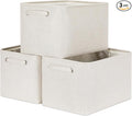 HNZIGE Large Fabric Storage Baskets for Storage 3 Pack Shelf Closet Storage Bins Baskets for Organizing Linen Cloth Decorativ