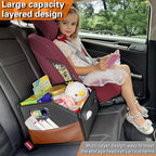 Noaman Car Organizer - 2025 Upgraded Leather Car Storage Organizer for Front Back Seat or Floor with 3 Metal Handles 6