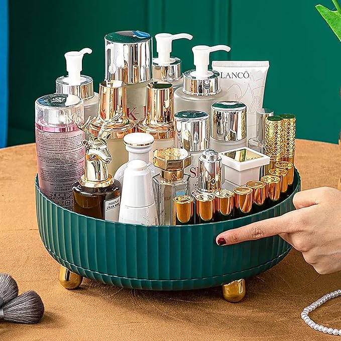 Anyoifax Makeup Perfume Organizer Tray 360 Degree Rotating Lazy Susan Skincare Lotion Organizer Spinning Cosmetics Storage fo