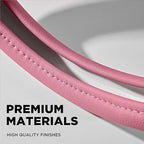 PIC AUTO Steering Wheel Cover, Sparkly Crystal Bling Glitter with Pink Leather, Universal Fit 14.5"-15.5" Car Steering Wheels