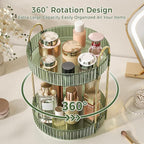 360° Rotating Makeup Organizer, Large Capacity Skincare Organizer, 2 Tier Cosmetic Skin Care Perfume Dresser Organizer, Fits 