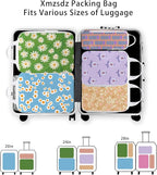 8 Pcs Compression Packing Cubes for Travel, Lightweight Waterproof Luggage Organizer Bags Set, Washable Packaging Cubes for W