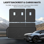 LASFIT Trunk Mat with Backrest Mat for Chevrolet Chevy Traverse 2024-2026 & GMC Acadia 2024-2026 & Buick Enclave 2025-2026, All Weather TPE Custom Fit Cargo Mat Trunk Liner with Backrest Mat, Black