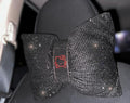 Fashion Car Ultra Bling Steering Wheel Cover with Sparkly Diamond Rhinestones, Gorgeous Accessory with Anti Slip Lining Extra Bling Especially Shiny Cat Exotic Universal (Headrest Black)