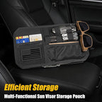 Car Sun Visor Organizer, Tactical Sunvisor Organizers Storage Covers for Trucks, Molle Panel with Pockets Zipper Visor Storage Pouch Accessories, Fits Most Vehicles, SUVs & Jeeps (BK)
