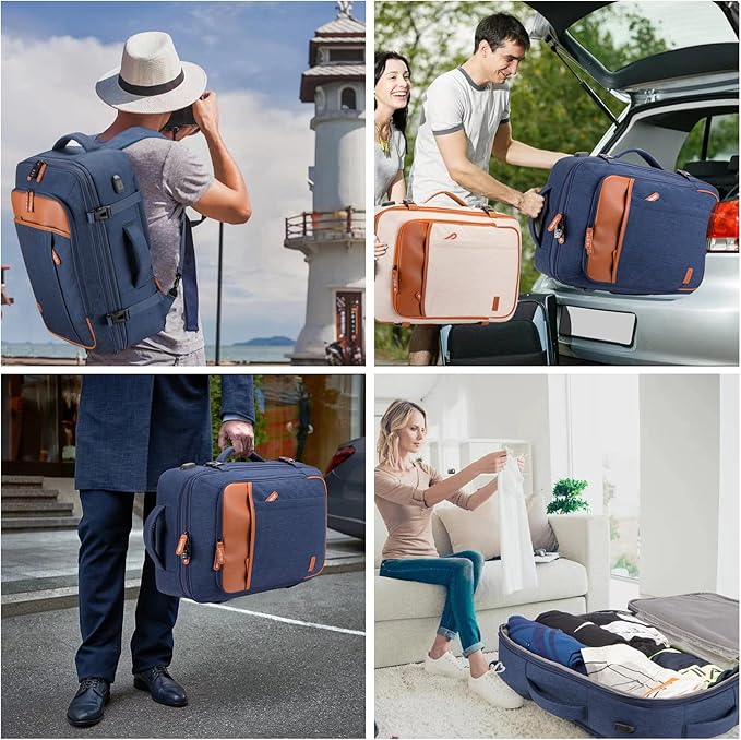 Lumesner Carry on Travel Backpacks, Extra Large 40L Flight Approved Bag for Men & Women,Expandable Suitcase Backpack With 4 P