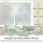 KESPEN Frosted Window Privacy Film Heat Control UV Sun Blocking Glass Stickers Static Cling Non Adhesive Door Coverings Decals for Bathroom Home Office, Sparkling, 35.4 Inch X 8.2 Feet