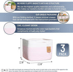 NaturalCozy Storage Cubes 9”x9”x7”Cotton Rope Woven Baskets for Organizing 3-Pack | 9 Inch Cube Storage Bin | Small Basket fo
