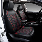 CAROMOP Faux Leather Car Seat Covers Full Set,Luxury and Comfortable Covers for Cars,Split Bench Compatible Car Interior Cove