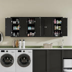 ChooChoo Bathroom Wall Cabinet with 3 Doors, Laundry Cabinet Wall Mounted, Medicine Cabinet with Adjustable Shelves, Hanging 