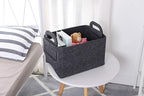 Minoisome Storage Basket Felt Storage Bin Collapsible& Convenient Box Organizer with Carry Handles for Office Bedroom Closet 
