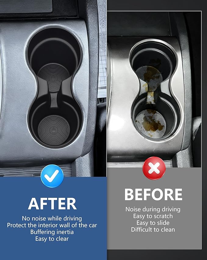 Cup Holder Inserts for Honda Pilot 2016-2022| Ridgeline 2017-2023| Passport 2019-2023 Accessories, Non-Slip TPE Center Console Protector to Prevent Spills & Scratches
