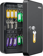 Uniclife 60 Position Key Cabinet with Key Lock Wall Mounted Black Security Storage Box Steel Key Organizer with Colorful Key 