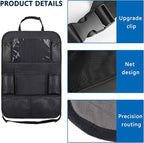 Aokdom 2PCS Car Seat Back Organizer,Extra Large Capacity Car Seat Organizer with 6 Mesh Pocket,2 Cup Holder & 4 Storage Bag,Road Trip Essentials for Kids & Adults
