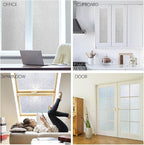 KESPEN Frosted Window Privacy Film Heat Control UV Sun Blocking Glass Stickers Static Cling Non Adhesive Door Coverings Decals for Bathroom Home Office, Sparkling, 35.4 Inch X 8.2 Feet