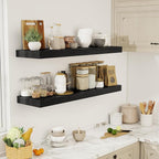 48 Inch Floating Shelves, 12" Deep Floating Shelf Wall Mounted, 48" Wall Shelves, Rustic Deep Bookshelf, Extra Deeper & Thick