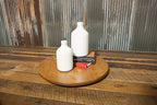 Rustic Red Door Co. Wood Lazy Susan Turntable - Solid Wooden Spinning Kitchen Table Organizer - Scratch Resistant - 360 Degre