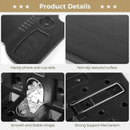 Foldable Car Laptop Desk - Steering Wheel Mounted Tray Table with Cup Holders, Compatible with Most Cars/SUVs, Ideal for Travel, Camping, Mobile Office