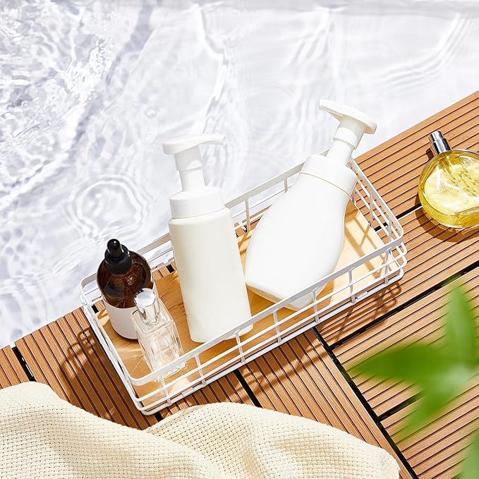 Funrous 2 Pcs Metal Small Wire Basket Wall Hanging Wire Basket Hang Small Bathroom Kitchen Storage Organizer Toilet Paper Mes
