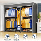 Ulif E12C Pro Heavy Duty Closet Organizer System，Freestanding Clothing Racks for Hanging Clothes，Adjustable Garment Rack 71"W